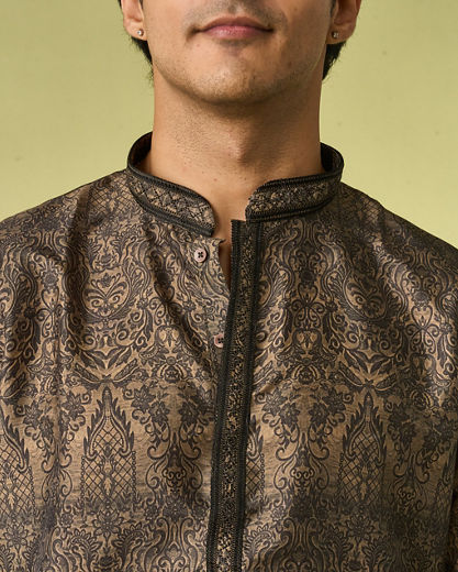 Diwas Men Olive Green Elegance Kurta Pajama