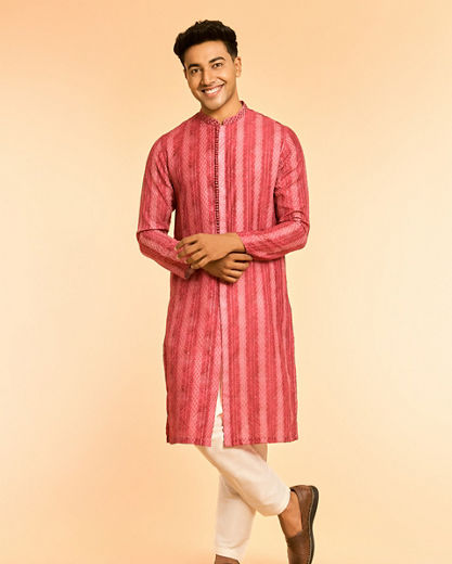 Diwas Men Regal Red Viscose Kurta Pajama
