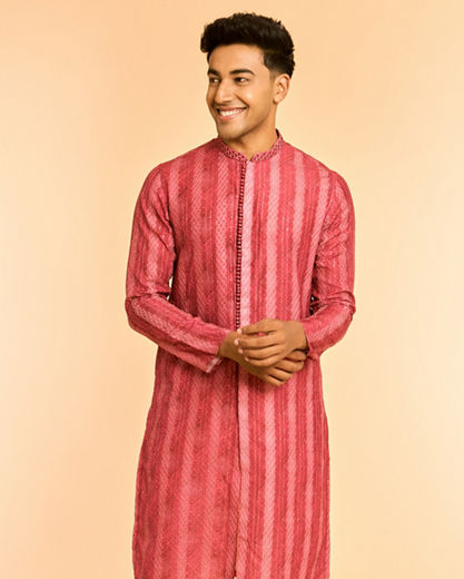 Diwas Men Regal Red Viscose Kurta Pajama