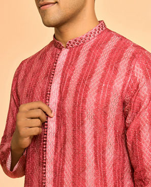 Diwas Men Regal Red Viscose Kurta Pajama