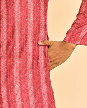 Diwas Men Regal Red Viscose Kurta Pajama