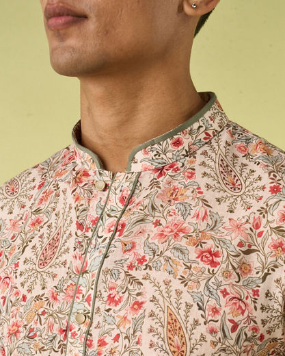 Diwas Men Elegant Cream Kurta Pajama Set