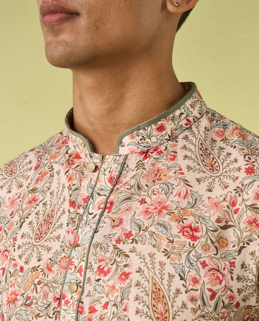 Diwas Men Elegant Cream Kurta Pajama Set