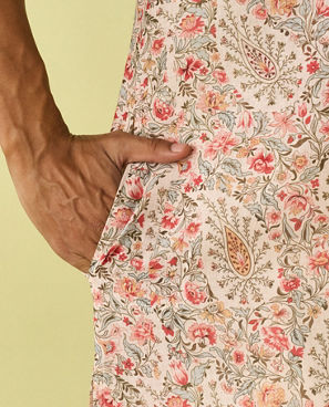 Diwas Men Elegant Cream Kurta Pajama Set