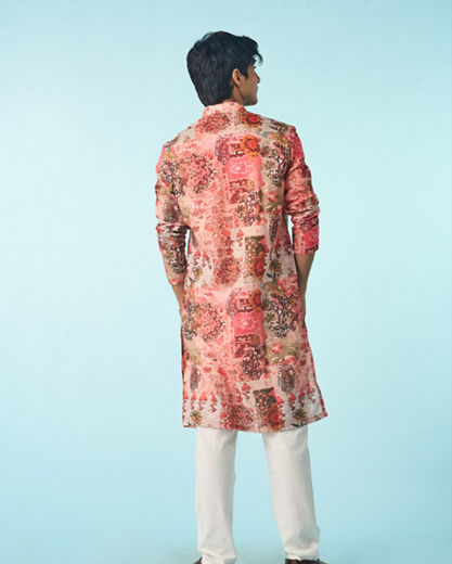Diwas Men Peach Serenity Kurta Pajama