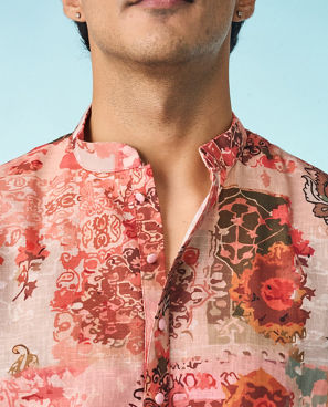 Diwas Men Peach Serenity Kurta Pajama