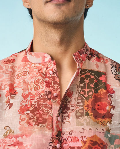 Diwas Men Peach Serenity Kurta Pajama