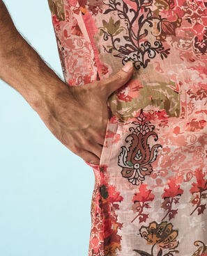 Diwas Men Peach Serenity Kurta Pajama