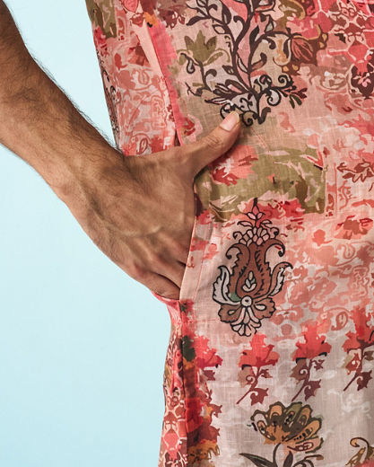 Diwas Men Peach Serenity Kurta Pajama