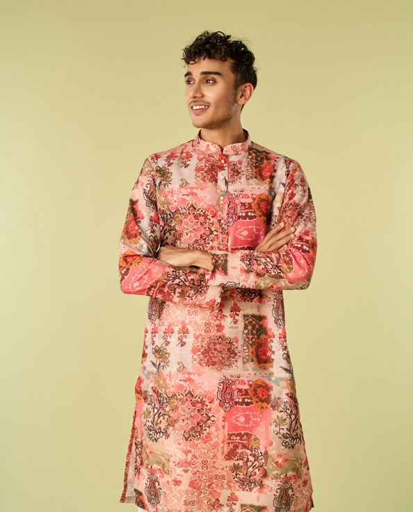 Diwas Men Peach Serenity Kurta Pajama