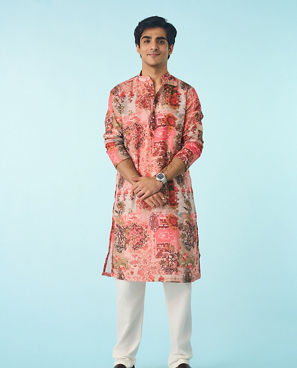 Diwas Men Peach Serenity Kurta Pajama