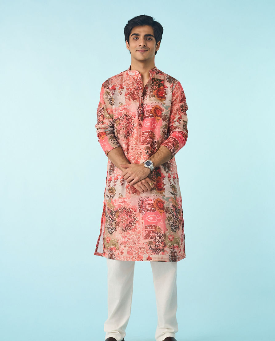 Diwas Men Peach Serenity Kurta Pajama