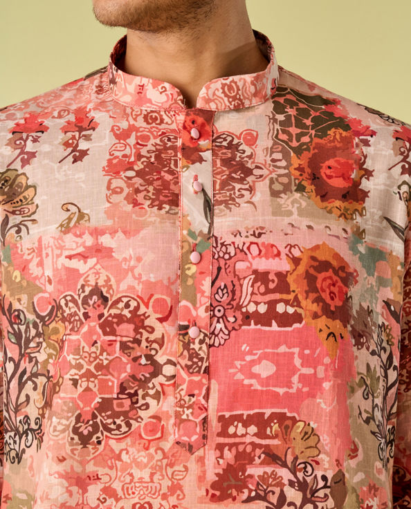 Diwas Men Peach Serenity Kurta Pajama
