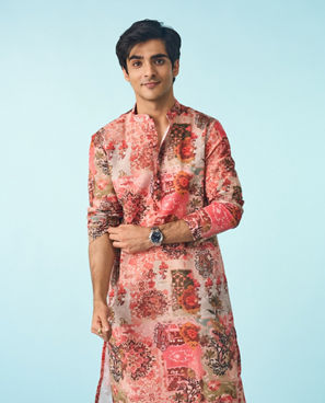 Diwas Men Peach Serenity Kurta Pajama