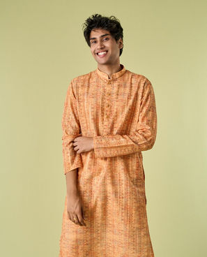 Diwas Men Mustard Glow Kurta Pajama Set