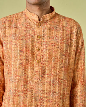 Diwas Men Mustard Glow Kurta Pajama Set