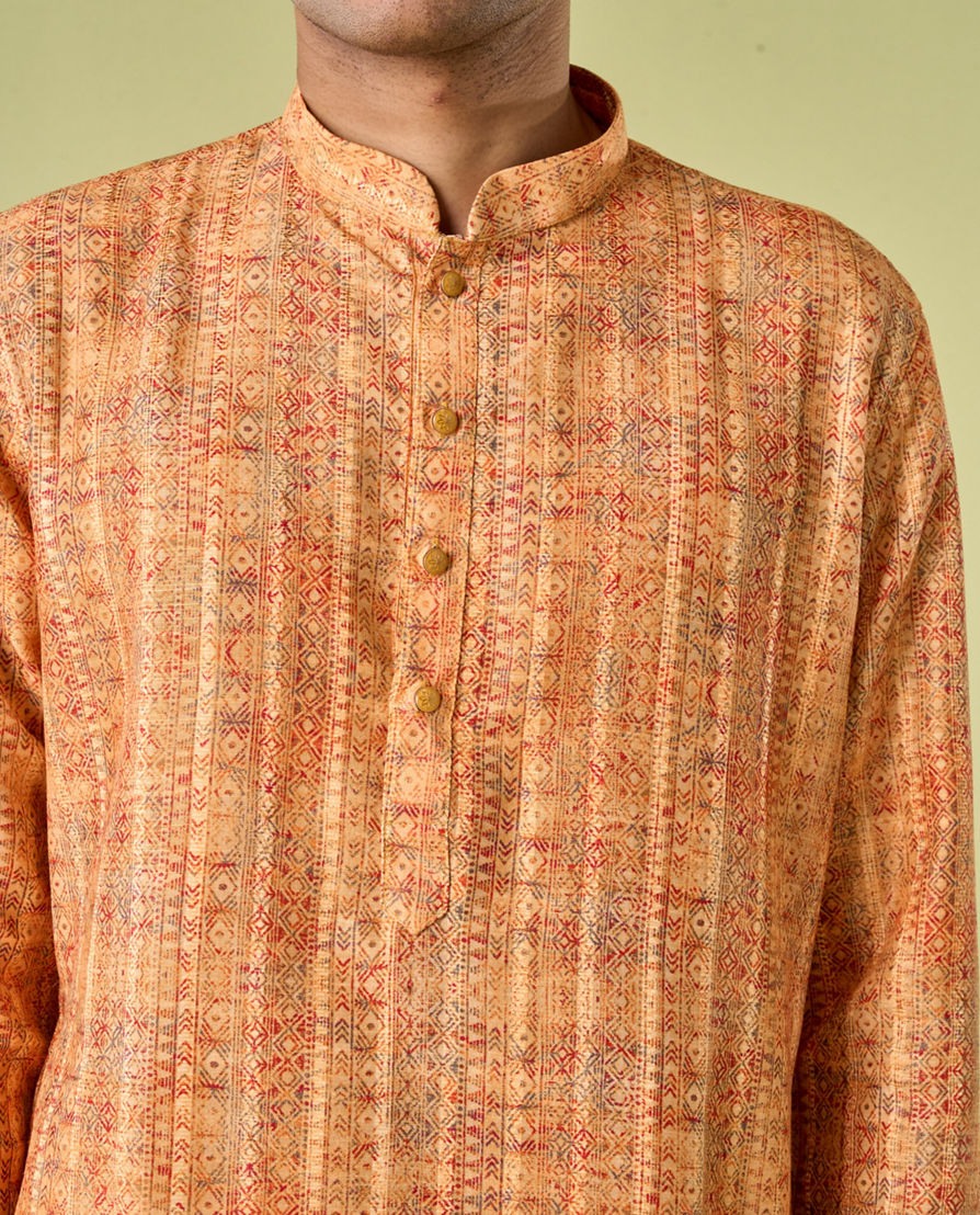 Diwas Men Mustard Glow Kurta Pajama Set