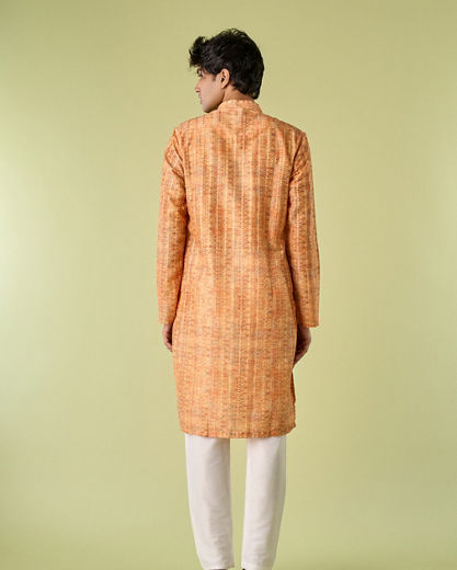 Diwas Men Mustard Glow Kurta Pajama Set
