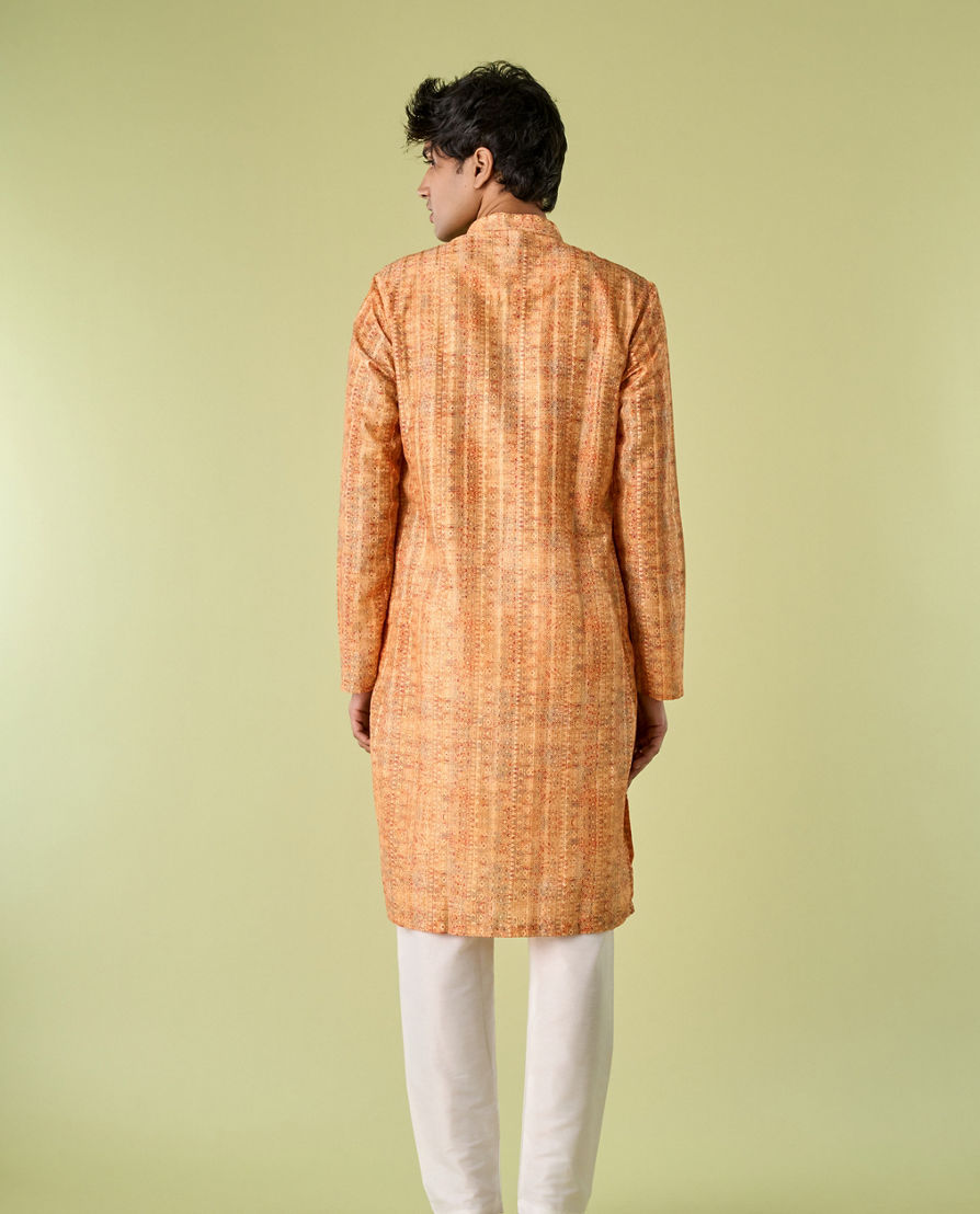 Diwas Men Mustard Glow Kurta Pajama Set