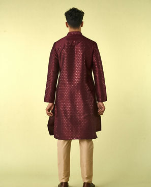 Diwas Men Majestic Maroon Splendor Kurta Pajama