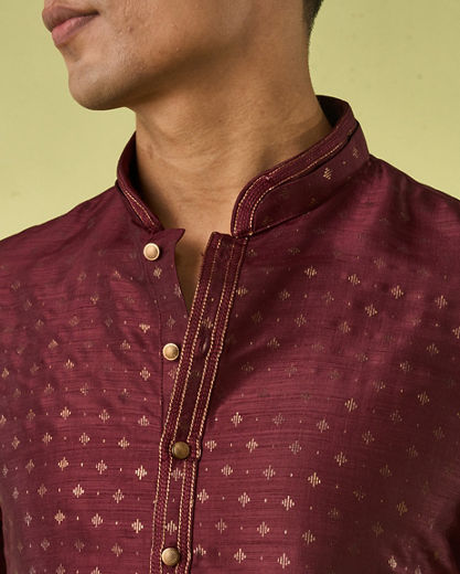 Diwas Men Majestic Maroon Splendor Kurta Pajama