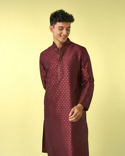 Diwas Men Majestic Maroon Splendor Kurta Pajama