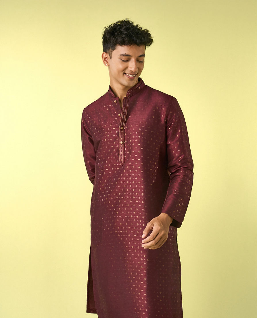 Diwas Men Majestic Maroon Splendor Kurta Pajama