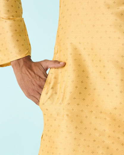 Diwas Men Gleaming Yellow Kurta Pajama