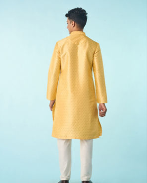 Diwas Men Gleaming Yellow Kurta Pajama