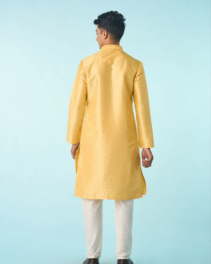 Diwas Men Gleaming Yellow Kurta Pajama