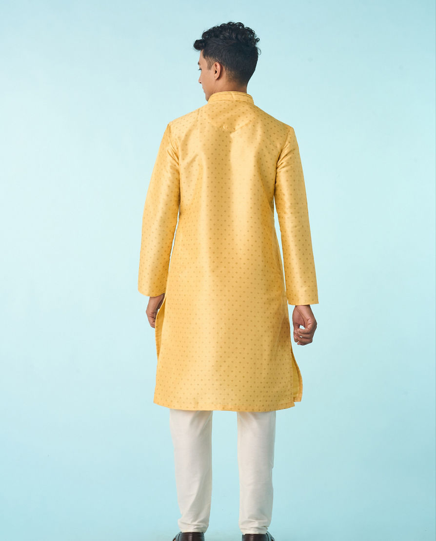 Diwas Men Gleaming Yellow Kurta Pajama