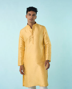 Diwas Men Gleaming Yellow Kurta Pajama