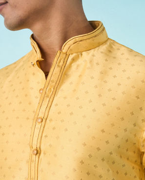 Diwas Men Gleaming Yellow Kurta Pajama