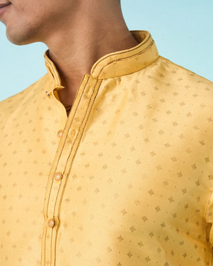 Diwas Men Gleaming Yellow Kurta Pajama