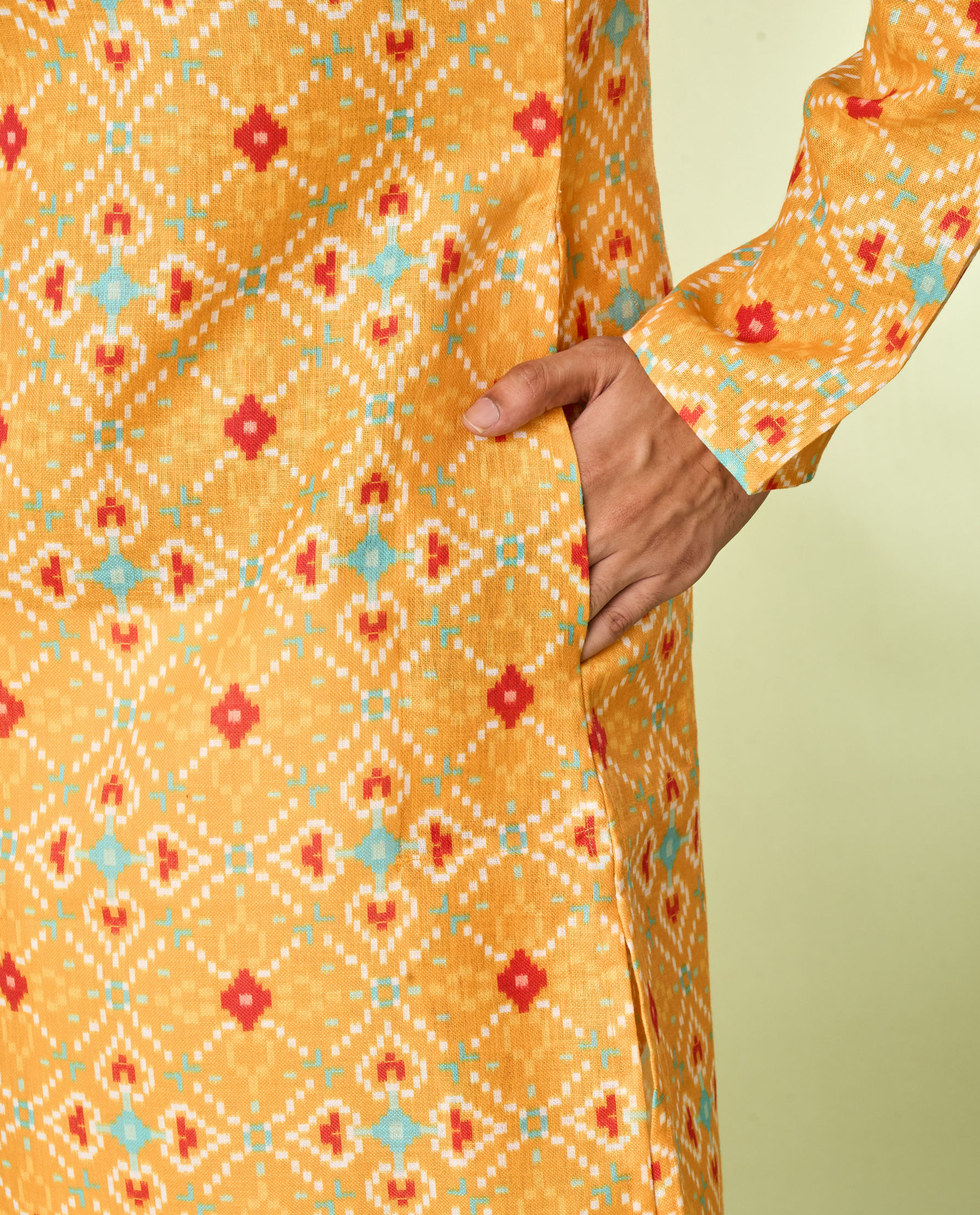 Diwas Men Sunset Gold Kurta Pajama Ensemble