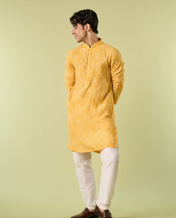 Diwas Men Sun Kissed Yellow Elegance Kurta Pajama