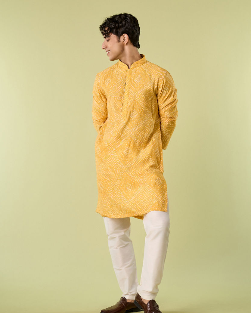 Diwas Men Sun Kissed Yellow Elegance Kurta Pajama