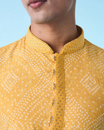 Diwas Men Sun Kissed Yellow Elegance Kurta Pajama