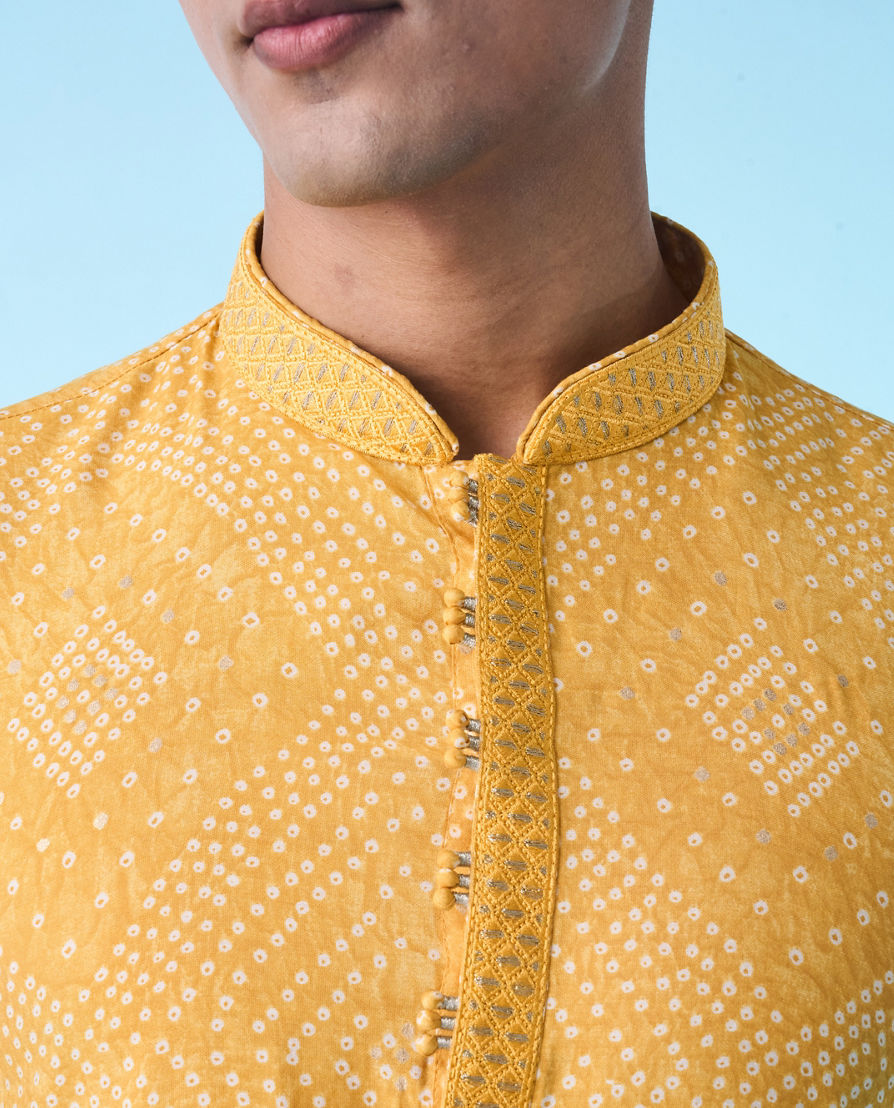 Diwas Men Sun Kissed Yellow Elegance Kurta Pajama