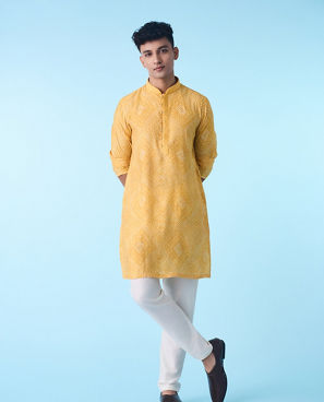 Diwas Men Sun Kissed Yellow Elegance Kurta Pajama