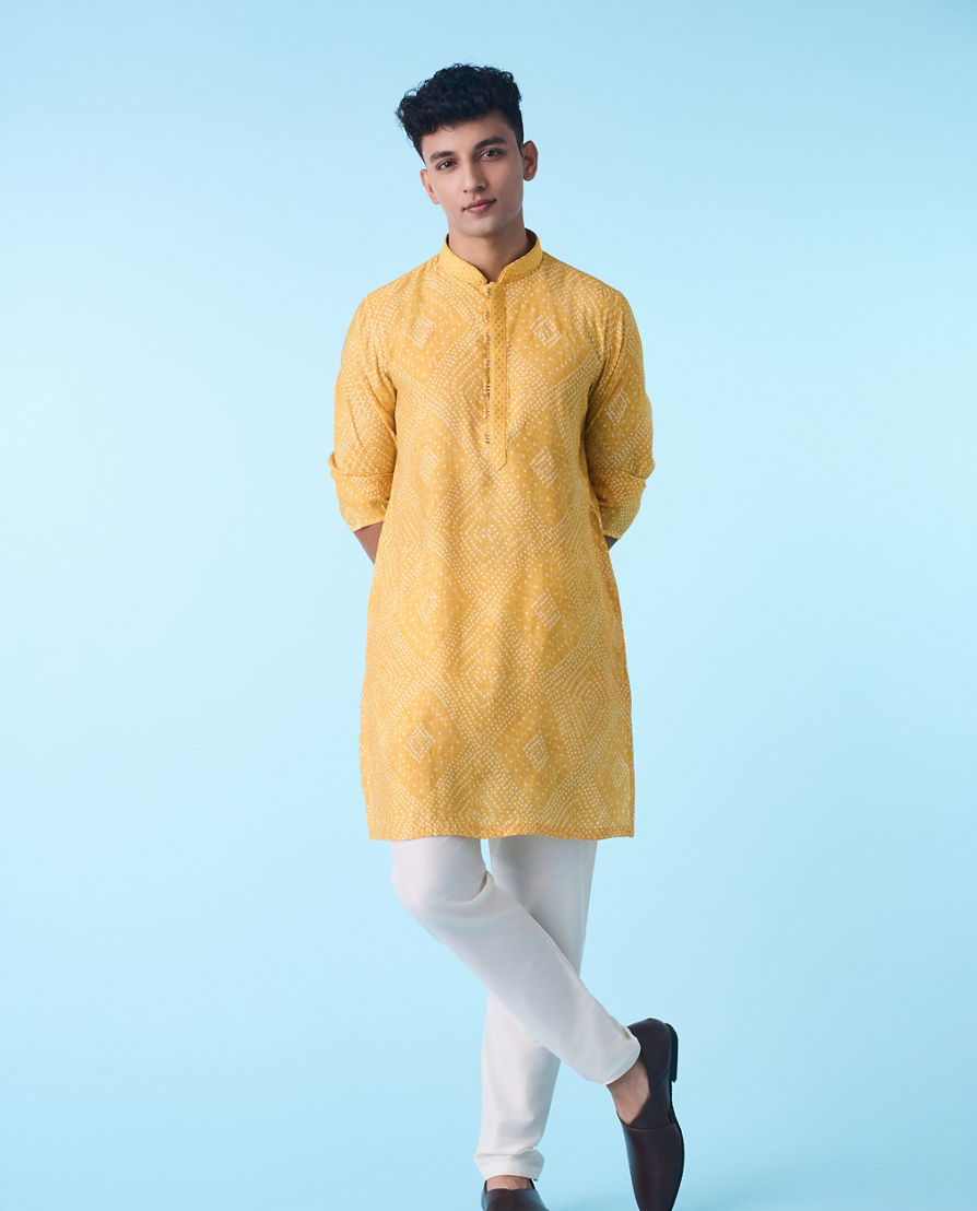 Diwas Men Sun Kissed Yellow Elegance Kurta Pajama