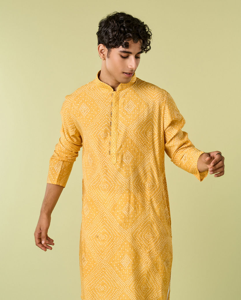 Diwas Men Sun Kissed Yellow Elegance Kurta Pajama