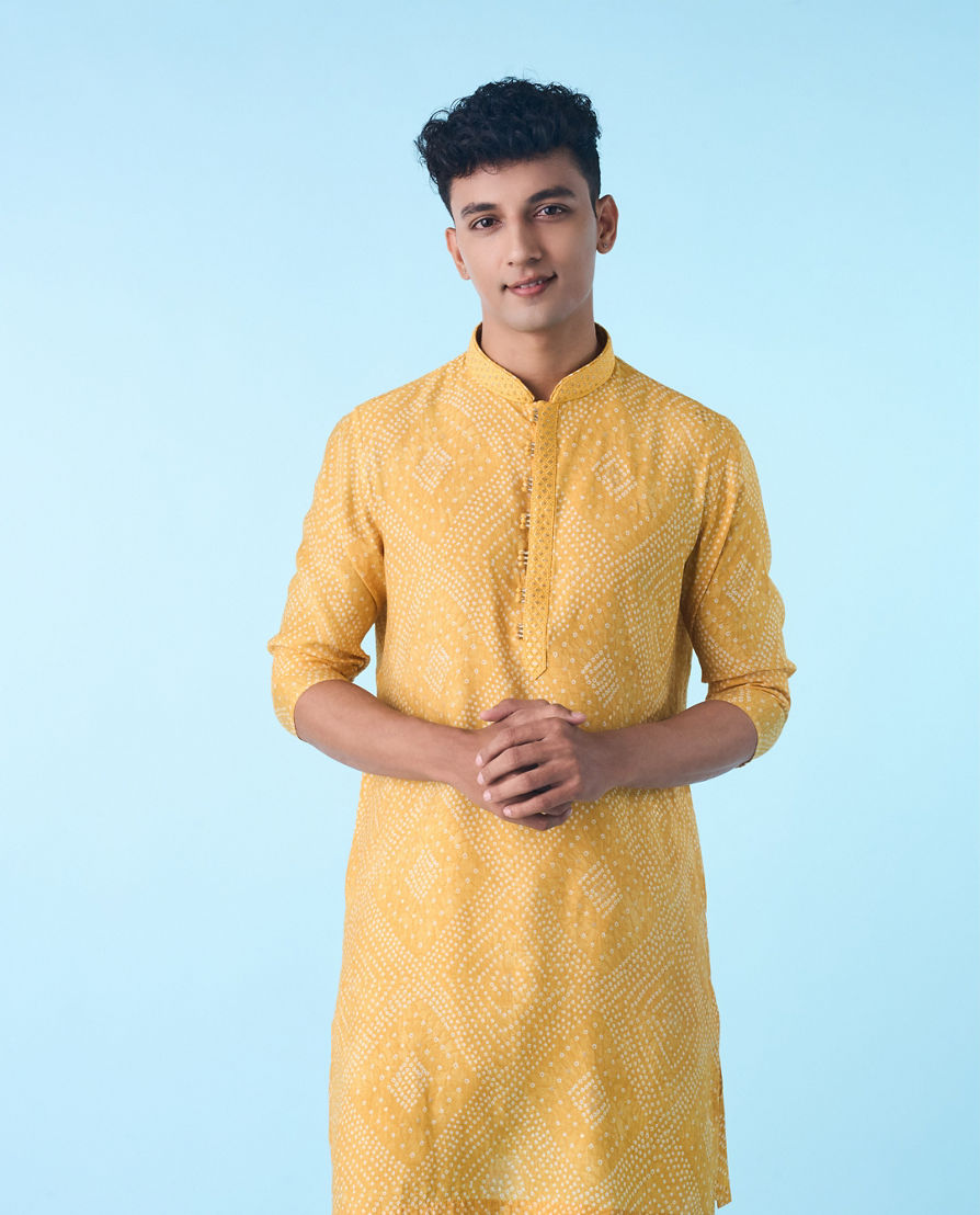 Diwas Men Sun Kissed Yellow Elegance Kurta Pajama
