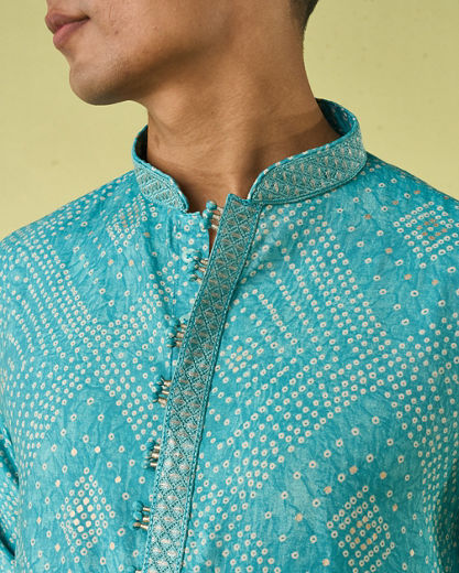 Diwas Men Turquoise Blue Aura Kurta Pajama