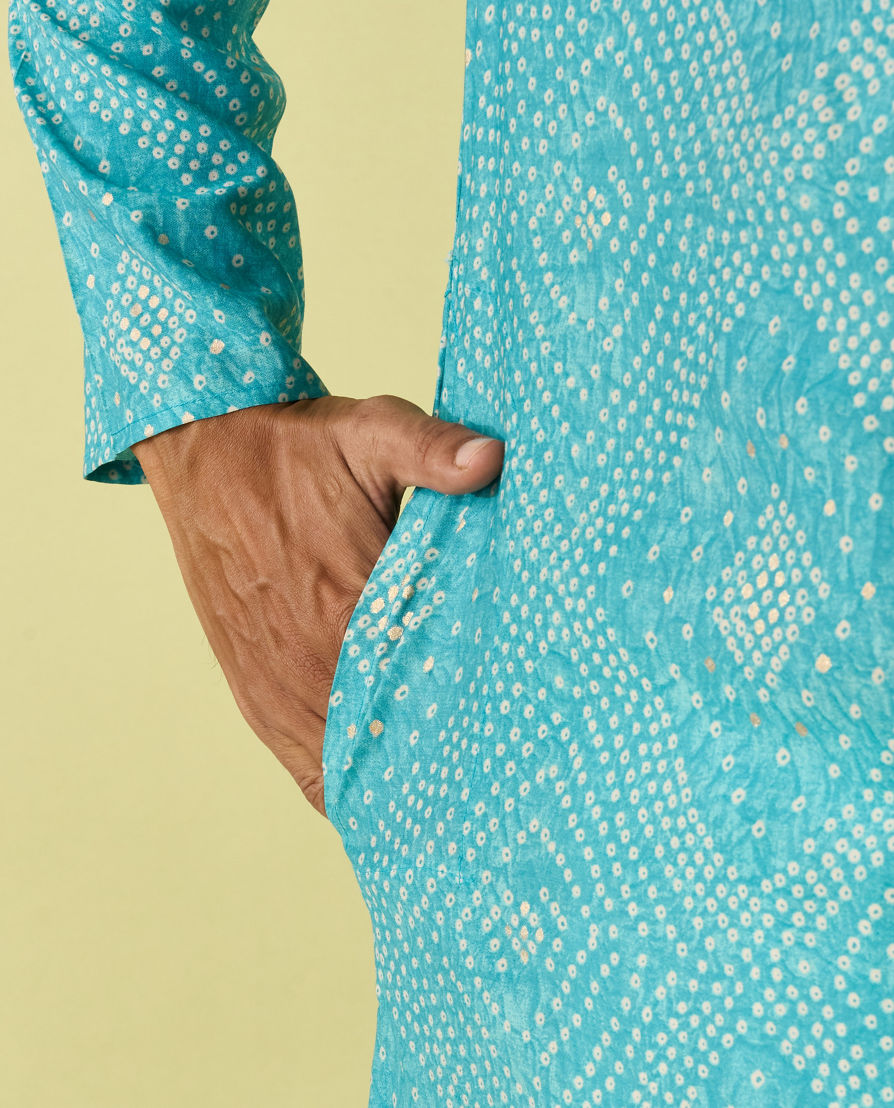 Diwas Men Turquoise Blue Aura Kurta Pajama