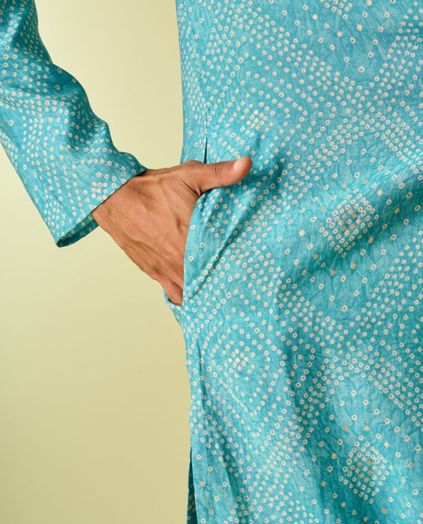 Diwas Men Turquoise Blue Aura Kurta Pajama