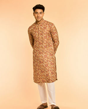Diwas Men Mustard Mystique Kurta Pajama