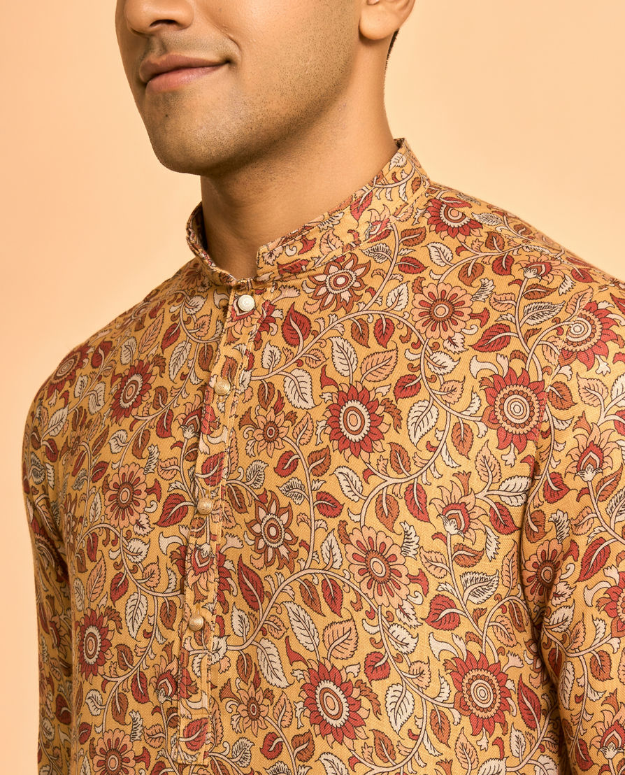 Diwas Men Mustard Mystique Kurta Pajama