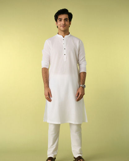 Diwas Men Classic White Kurta Pajama Set