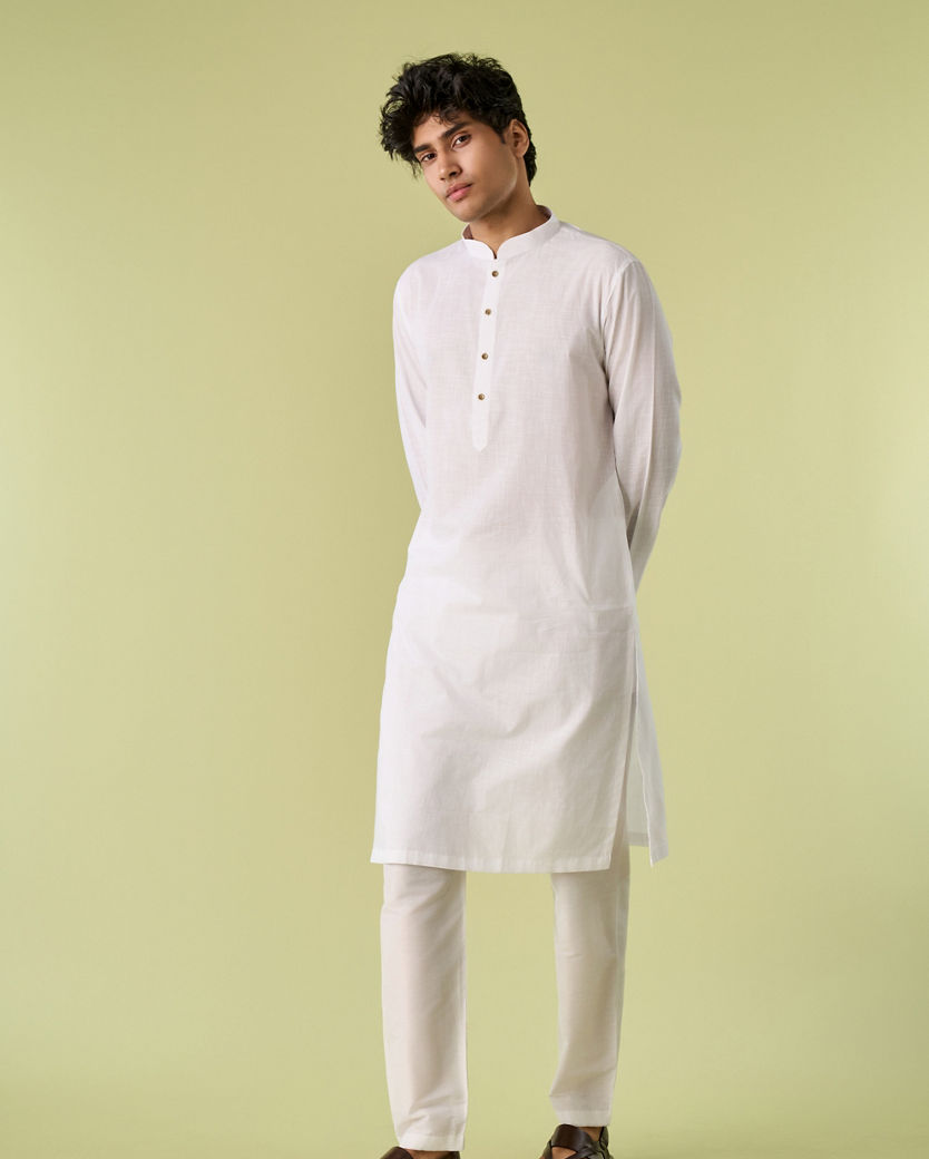 Diwas Men Classic White Kurta Pajama Set